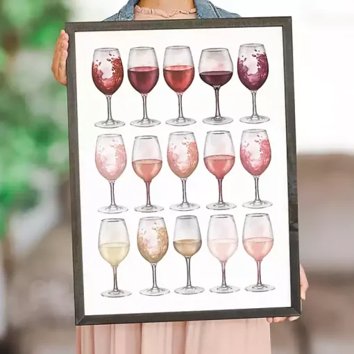 Kirklands Home Framed Art|Wine Glasses Framed Art Print