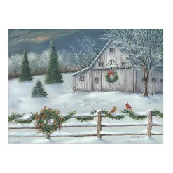 Clearance Winter Barn Landscape Canvas Art Print Christmas Art & Wall Decor