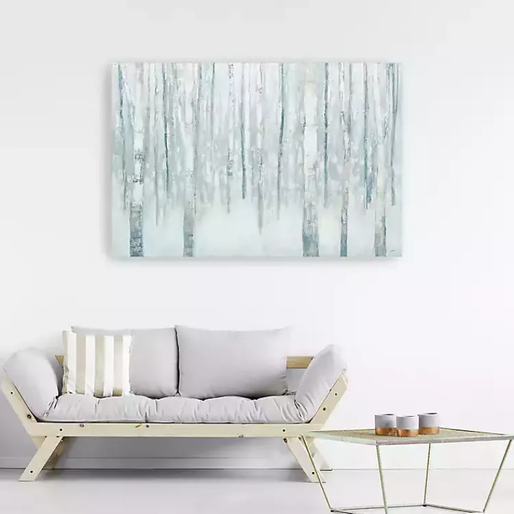 Kirklands Home Canvas Art|Winter Blue Birch Canvas Art Print, 60x40 in.