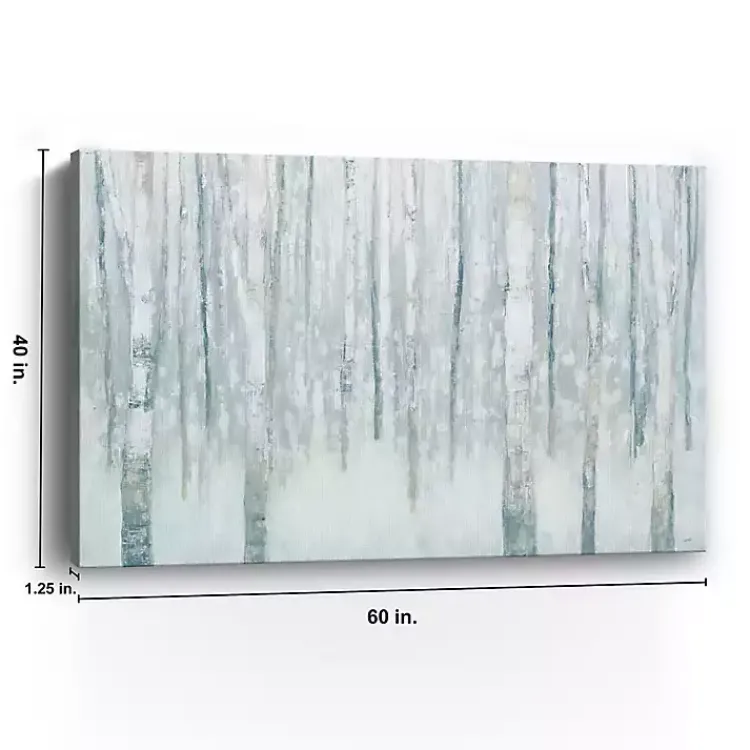 Kirklands Home Canvas Art|Winter Blue Birch Canvas Art Print, 60x40 in.