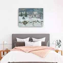 Sale Winter Christmas Barn Canvas Art Print, 40x30 in. Christmas Art & Wall Decor