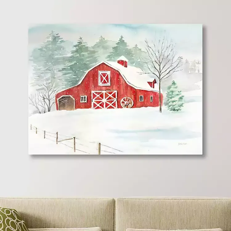 New Winter Farmhouse Canvas Art Print Christmas Art & Wall Decor