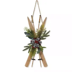 Winter Greenery Ski Wall Plaque Christmas Art & Wall Decor