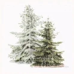 New Winter Trees Gray Framed Canvas Art Print Christmas Art & Wall Decor