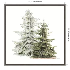 New Winter Trees Gray Framed Canvas Art Print Christmas Art & Wall Decor
