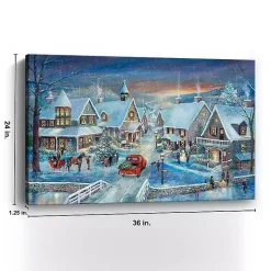 Online Winter Village Christmas Giclee Canvas Art Print Christmas Art & Wall Decor