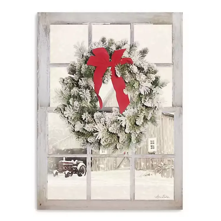 Online Winter Window View Canvas Art Print Christmas Art & Wall Decor