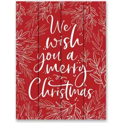 Sale Wish You a Merry Christmas Wood Pallet Wall Plaque Christmas Art & Wall Decor