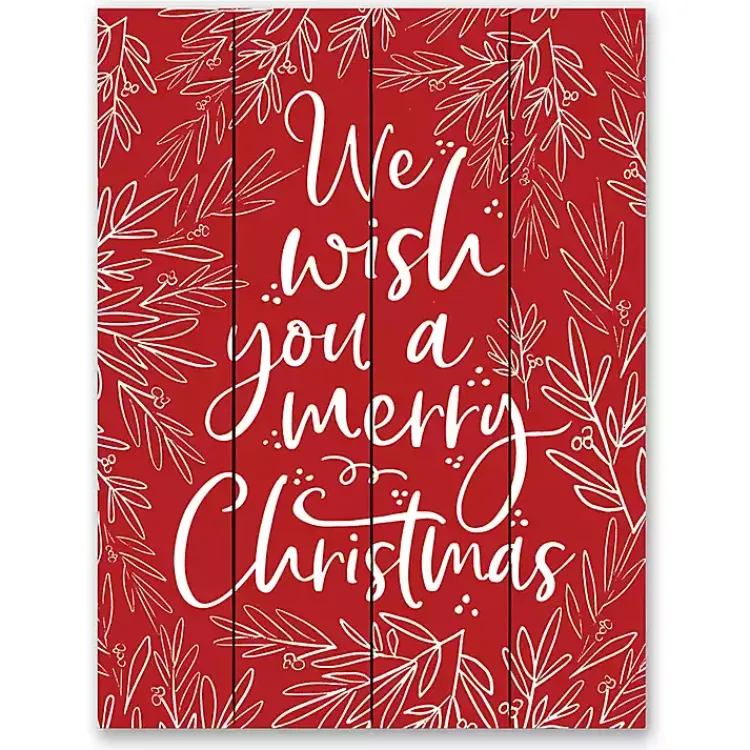 Sale Wish You a Merry Christmas Wood Pallet Wall Plaque Christmas Art & Wall Decor