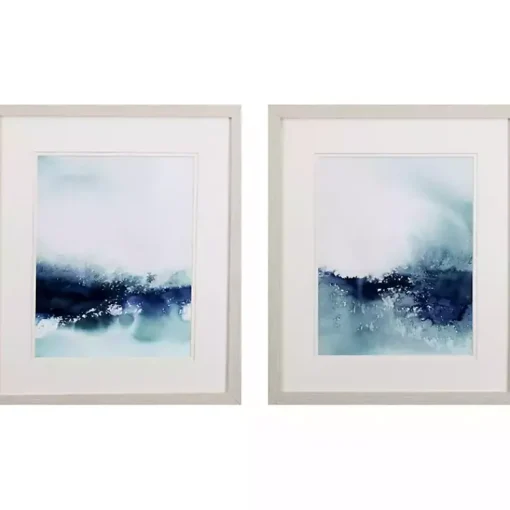 Kirklands Home Framed Art|Wispy Waves Framed Art Prints, Set of 2