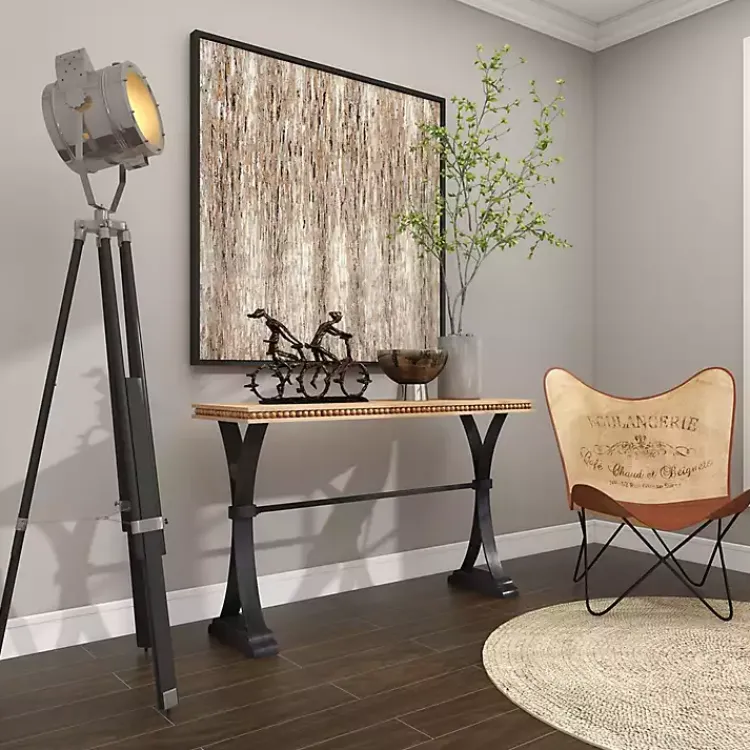 Kirklands Home Console Tables|Wood & Metal Trestle Base Console Table