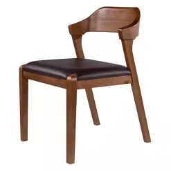 Kirklands Home Dining Chairs|Wood and Faux Leather Dining Chair Black