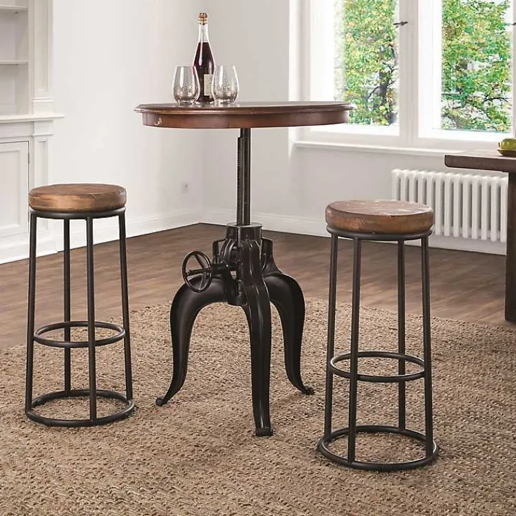 Kirklands Home Bar Stools & Counter Height Stools|Wood and Metal Kendall Barstool Brown