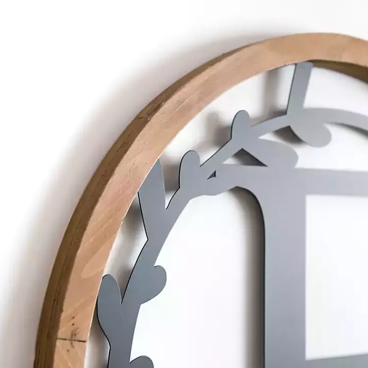 Kirklands Home Monogram Wall Decor|Wood and Metal Laurel Monogram E Plaque