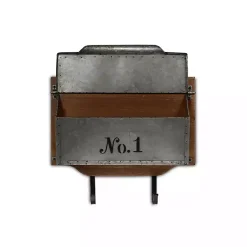 Kirklands Home Wall Storage|Wood and Metal Wall Storage Mail Box with Hooks