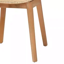 Kirklands Home Dining Chairs|Wood and Rat Flared Dining Chairs, Set of 2 Tan
