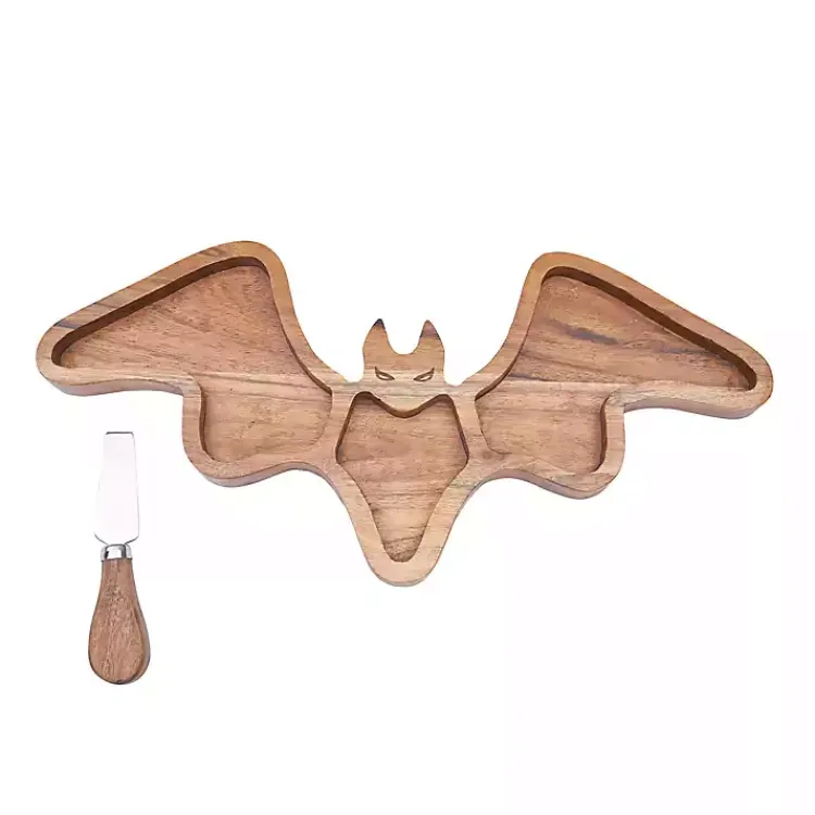 Hot Wood Bat Serving Board with Spreader Halloween