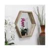 Kirklands Home Decorative Mirrors|Wood Frame Hexagon Wall Mirror