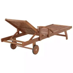 Kirklands Home Outdoor Seating|Wood 2-pc. Outdoor Lounge Chair with Leg Rest Set Brown