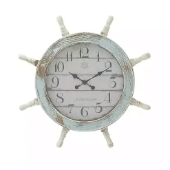 Kirklands Home Clocks|Wood Ship Wheel Wall Clock