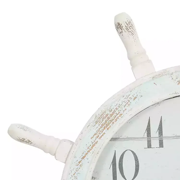 Kirklands Home Clocks|Wood Ship Wheel Wall Clock