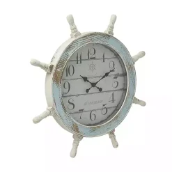 Kirklands Home Clocks|Wood Ship Wheel Wall Clock