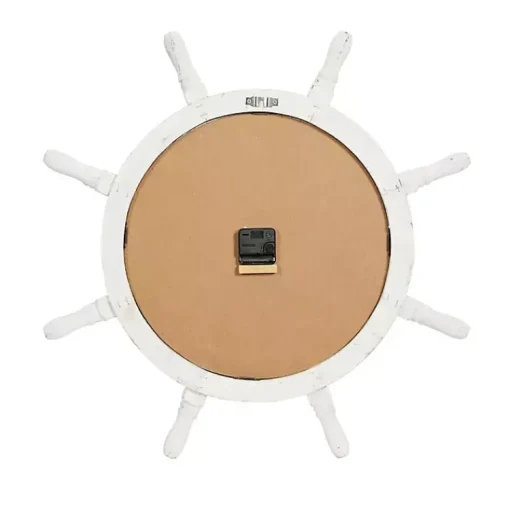 Kirklands Home Clocks|Wood Ship Wheel Wall Clock