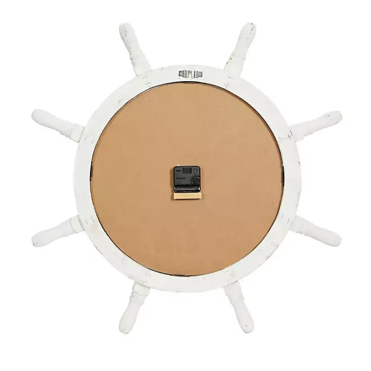 Kirklands Home Clocks|Wood Ship Wheel Wall Clock