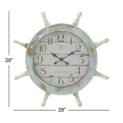 Kirklands Home Clocks|Wood Ship Wheel Wall Clock