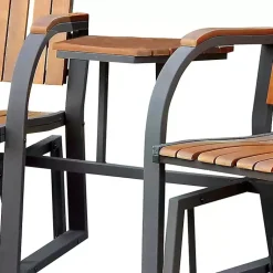 Kirklands Home Outdoor Sets|Wood Slat Attached Frame 3-pc. Outdoor Chair Set