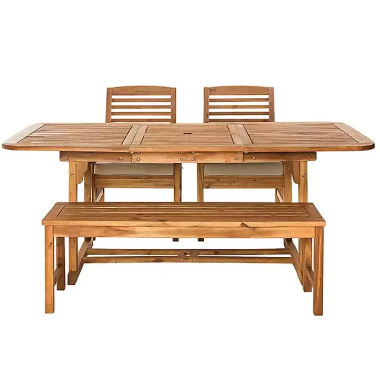 Kirklands Home Outdoor Dining|Wood Slat Back 4-pc. Outdoor Dining Set Tan