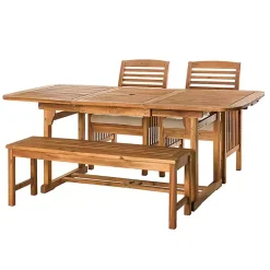 Kirklands Home Outdoor Dining|Wood Slat Back 4-pc. Outdoor Dining Set Tan