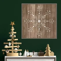 Outlet Wood Snowflake I Canvas Art Print Christmas Art & Wall Decor