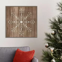Outlet Wood Snowflake I Canvas Art Print Christmas Art & Wall Decor
