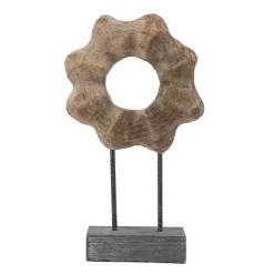 Clearance Wood Wave Ring Figurine Statues & Figurines
