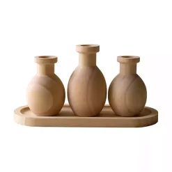 Clearance Wooden Bud Vases on Tray Vases