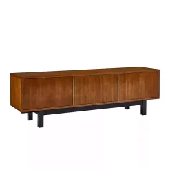 Kirklands Home Tv Stands & Media Consoles|Wooden 3-Door Media Cabinet Brown
