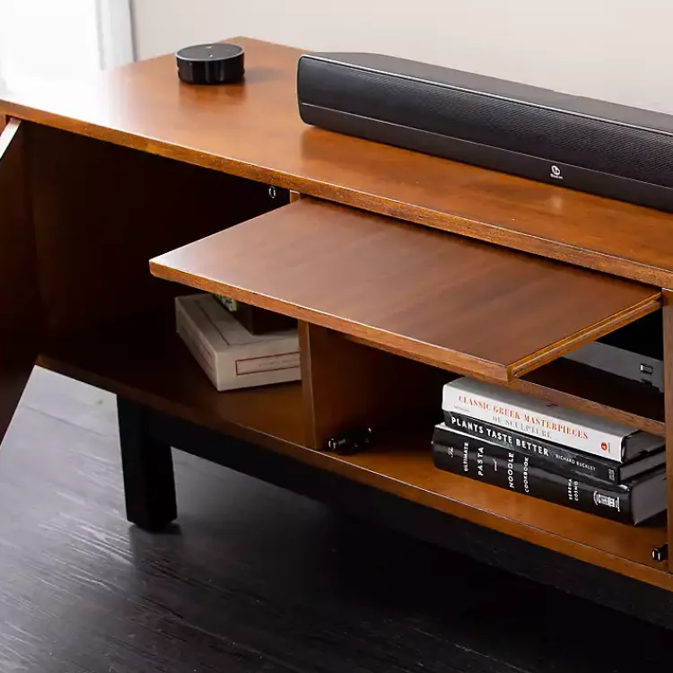 Kirklands Home Tv Stands & Media Consoles|Wooden 3-Door Media Cabinet Brown