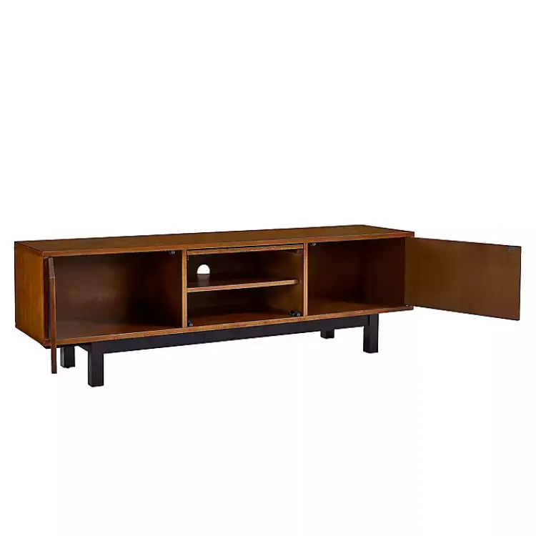 Kirklands Home Tv Stands & Media Consoles|Wooden 3-Door Media Cabinet Brown