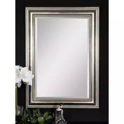 Kirklands Home Decorative Mirrors|Wooden Silver Leaf Mirror