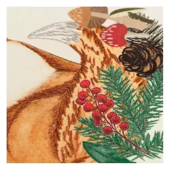 Online Woodland Fox Embroidered Throw Pillow Christmas Pillows