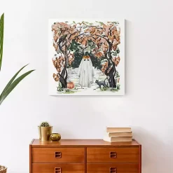 New Woodland Ghost Halloween Canvas Art Print Halloween