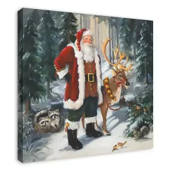 Hot Woodland Santa Canvas Art Print Christmas Art & Wall Decor