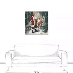 Hot Woodland Santa Canvas Art Print Christmas Art & Wall Decor