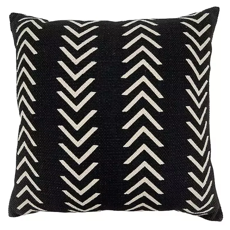 Clearance Woven Black and White Chevron Throw Pillow Pillows