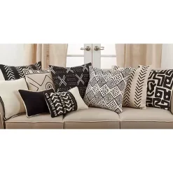 Clearance Woven Black and White Chevron Throw Pillow Pillows