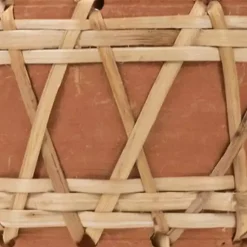 Kirklands Home Planters|Woven Diamond Terracotta Planter Tan