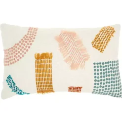 Hot Woven Geometric Patches Lumbar Pillow Pillows