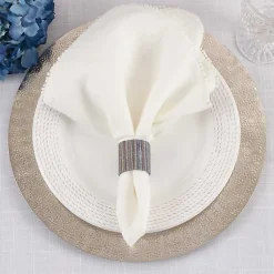 Kirklands Home Table Linens|Woven Indigo 4-pc. Napkin Ring Set