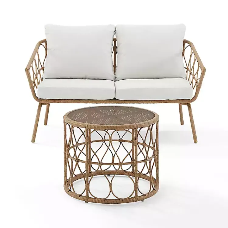 Kirklands Home Outdoor Sets|Woven Loop Rattan 2-pc. Outdoor Loveseat Set